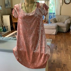 Off the shoulder pink dress. Shimmery Velour Large